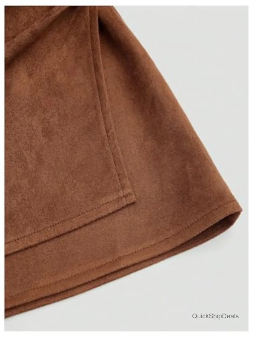 Plus Size Faux Suede Ruched Wrap Front Mini Skirt